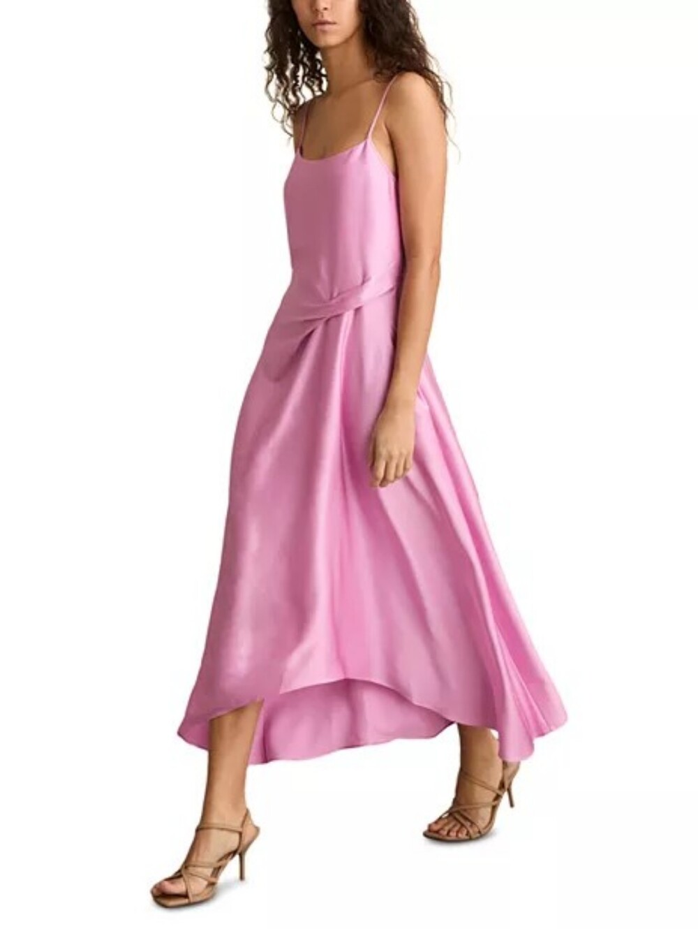 REISS Zoey Drape Slip Dress  Pink Size 4